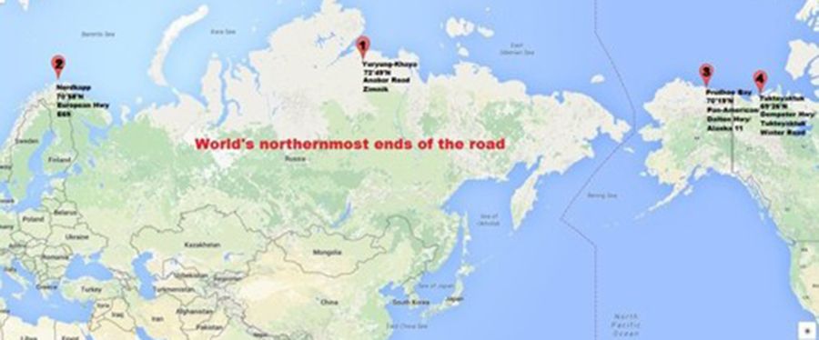 The world's northernmost road ends The world's northernmost road ends